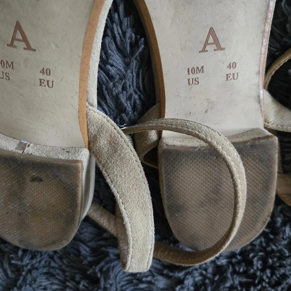 Anthropologie | Beige Ankle Strap Sandals Sz 10 - Picture 5 of 5